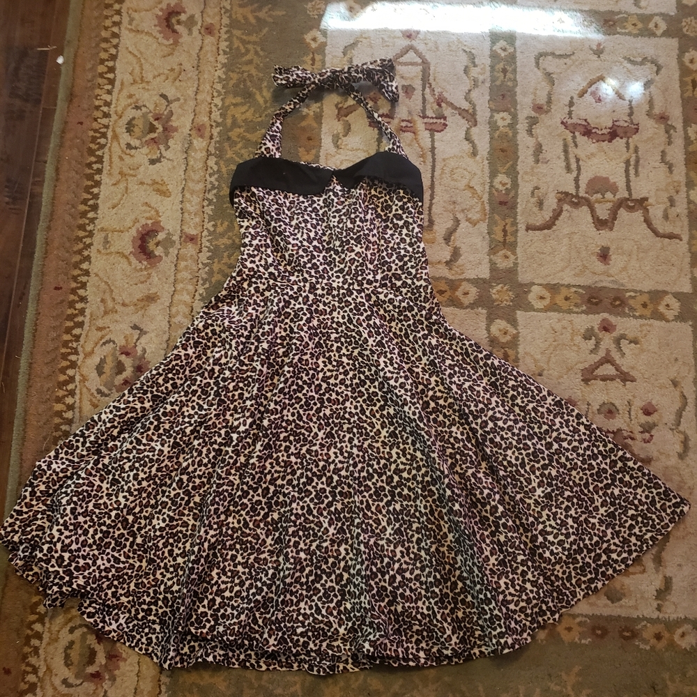 Leopard print halter Dress